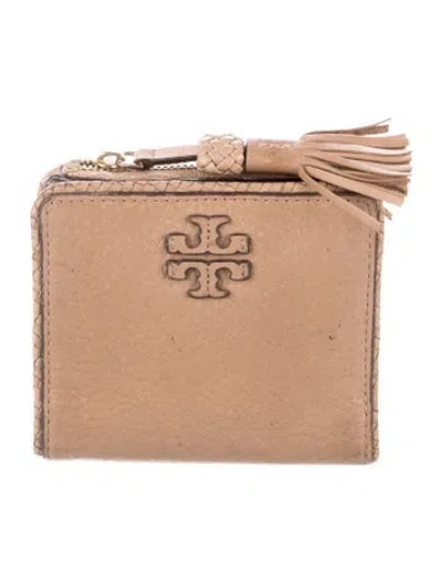 Pre-owned Tory Burch Leather Wallet In Neutral