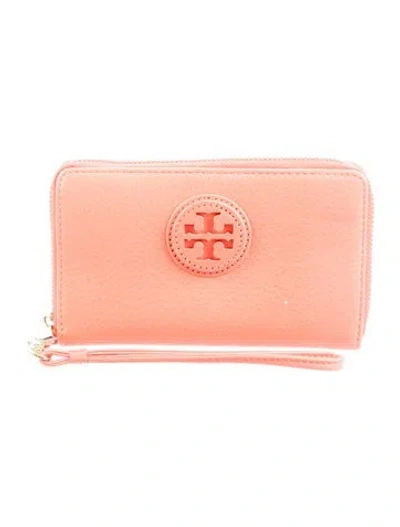 Pre-owned Tory Burch Leather Wallet In Orange