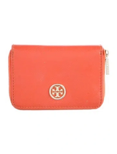 Pre-owned Tory Burch Leather Wallet In Orange