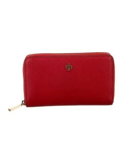 Pre-owned Tory Burch Leather Wallet In Red