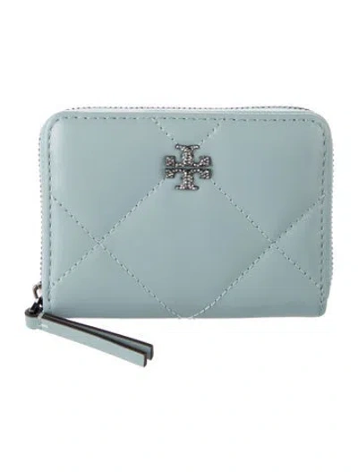 Pre-owned Tory Burch Leather Wallet W/ Tags In Blue
