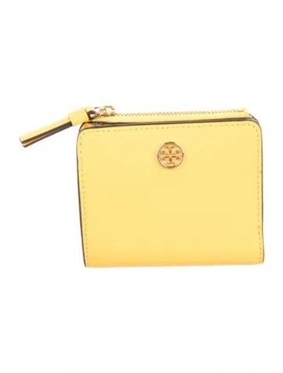 Pre-owned Tory Burch Leather Wallet In Yellow