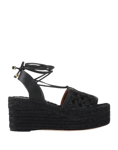 Tory Burch Leather Wedge Heel Lace-up Sandals In Red