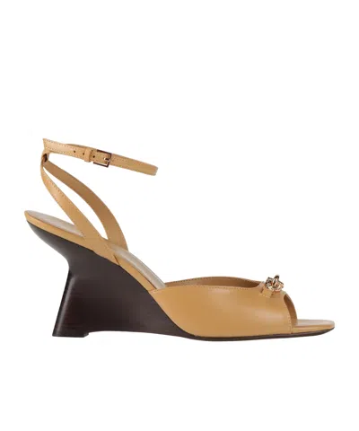 Tory Burch Leather Wedge Sandals In Multi