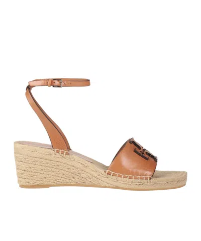 Tory Burch Leather Wedge-heel Espadrilles In Multi