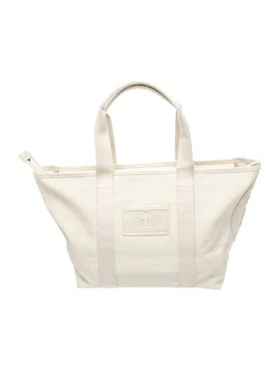 Pre-owned Tory Burch Leather Weekender Bag In Neutral