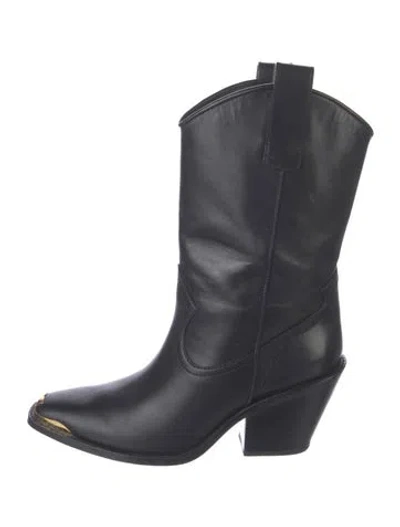 Pre-owned Tory Burch Leather Western Boots In Multi