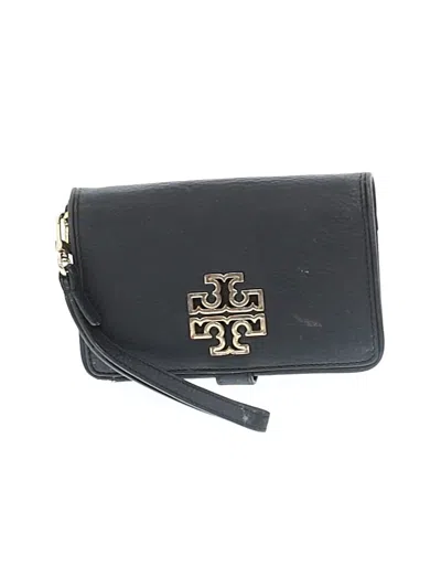 Pre-owned Tory Burch Leather Wristlet In Black