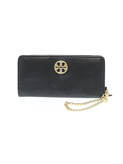 Pre-owned Tory Burch Leather Wristlet In Black