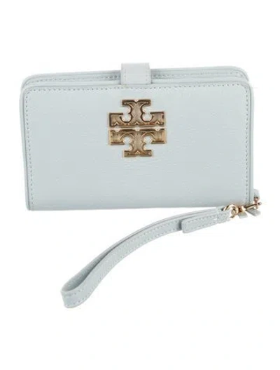 Pre-owned Tory Burch Leather Wristlet In Blue