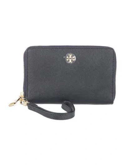 Pre-owned Tory Burch Leather Wristlet In Blue