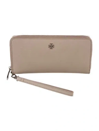 Pre-owned Tory Burch Leather Wristlet In Neutral