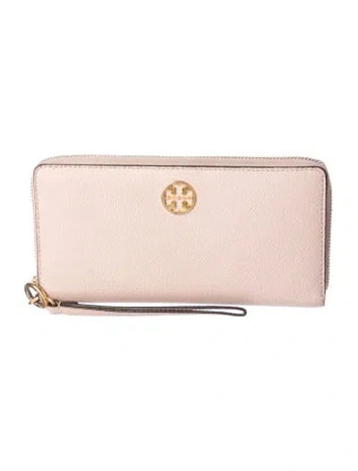 Pre-owned Tory Burch Leather Wristlet In Pink