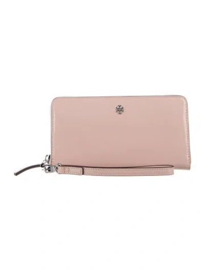 Pre-owned Tory Burch Leather Wristlet In Pink
