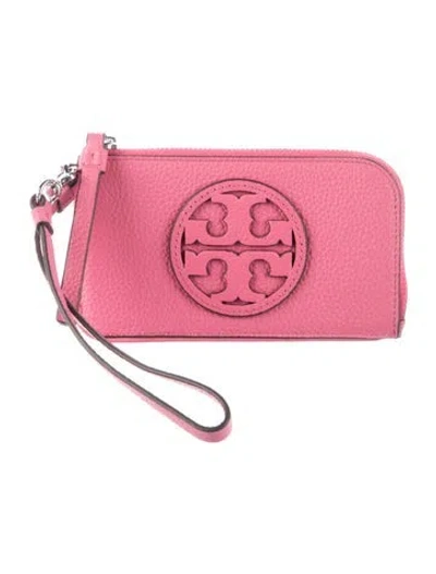 Pre-owned Tory Burch Leather Wristlet In Pink
