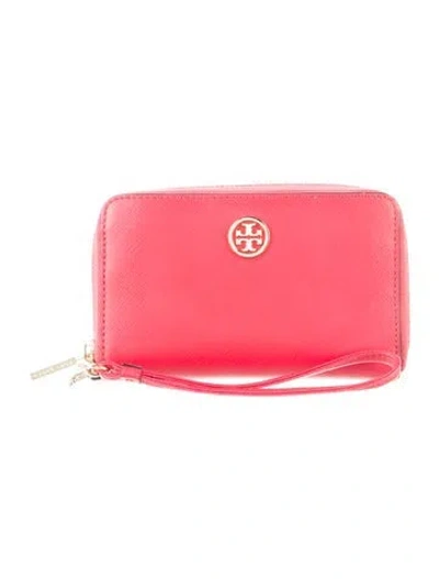 Pre-owned Tory Burch Leather Wristlet In Red