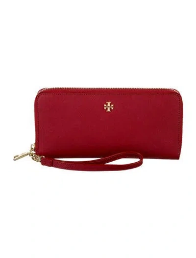 Pre-owned Tory Burch Leather Wristlet In Red