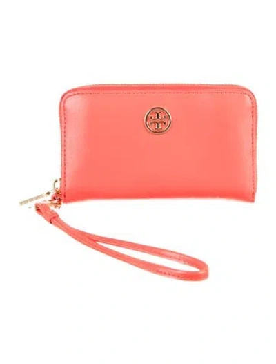 Pre-owned Tory Burch Leather Wristlet In Red