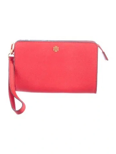 Pre-owned Tory Burch Leather Wristlet In Red