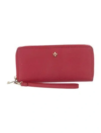 Pre-owned Tory Burch Leather Wristlet In Red