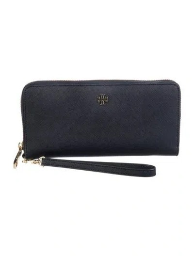 Pre-owned Tory Burch Leather Wristlet W/ Tags In Blue
