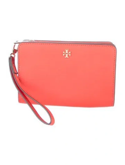 Pre-owned Tory Burch Leather Wristlet W/ Tags In Red