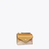 Tory Burch Leather Zip Card Case In Soft Pink Multi