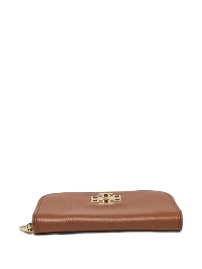 Tory Burch Leather Zip-around Wallet In Brown