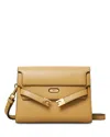 Tory Burch Lee Radziwill Leather Shoulder Bag In Macadamia/gold