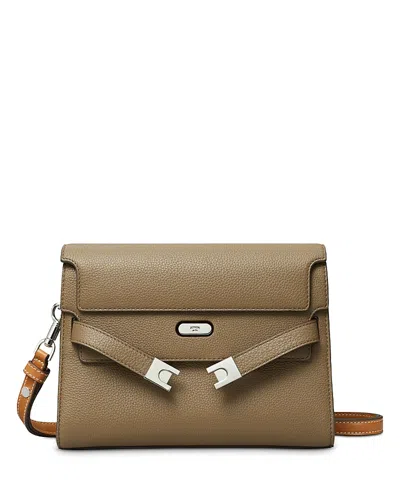 Tory Burch Lee Radziwill Pebble Leather Large Shoulder Bag In Brown