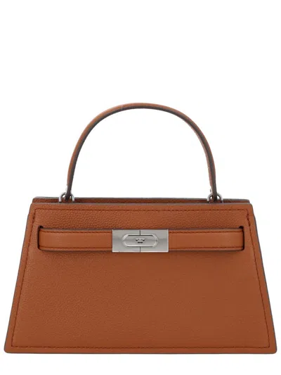 Tory Burch Lee Radziwill Small Leather Handbag In Brown