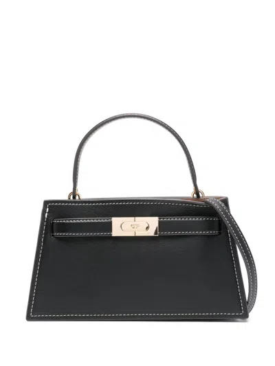 Tory Burch Lee Radziwill Mini Leather Handbag In Black