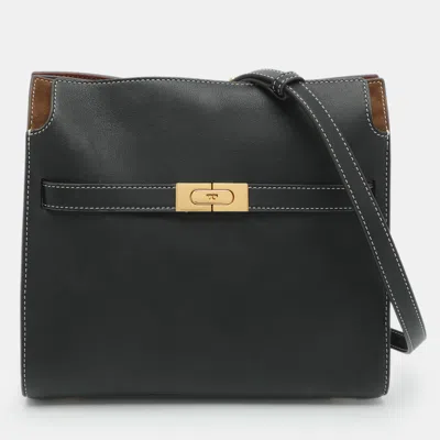 Pre-owned Tory Burch Lee Radziwill Black Leather Shoulder Bag