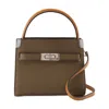 Tory Burch Lee Radziwill Color-block Petite Double Bag In Brown