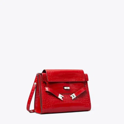 Tory Burch Lee Radziwill Croc-embossed Shoulder Bag