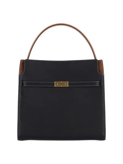 Tory Burch 'lee Radziwill' Handbag In Black