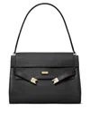 Tory Burch Structured Leather Shoulder Bag With Gold-tone Clasp