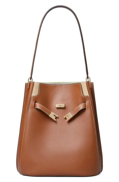 Tory Burch Lee Radziwill Leather Double Bucket Bag In Brown