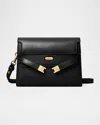 Tory Burch Lee Radziwill Leather Shoulder Bag In Black