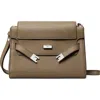 Tory Burch Lee Radziwill Pebble Leather Large Shoulder Bag In Brown