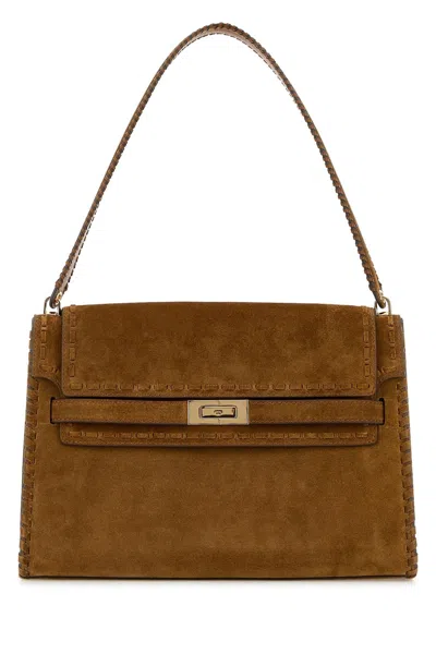 Tory Burch Lee Radziwill Mini Suede Handbag In Wild Tabacco