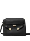 Tory Burch Lee Radziwill Pebble-leather Flap Shoulder Bag In Black