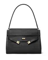 Tory Burch Lee Radziwill Pebble Leather Large Shoulder Bag In Black