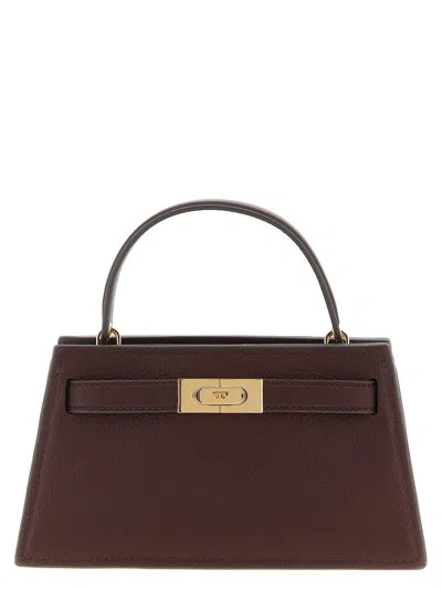 Tory Burch Lee Radziwill Pebble Mini Crossbody Bag In Burgundy