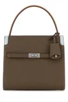 Tory Burch Mud Leather Double Lee Radziwill Hand Bag