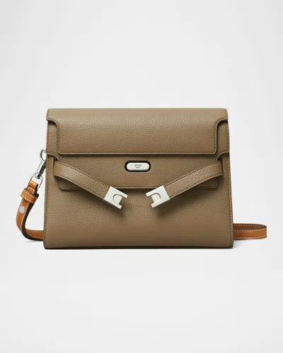 TORY BURCH LEE RADZIWILL PEBBLED LEATHER SHOULDER BAG