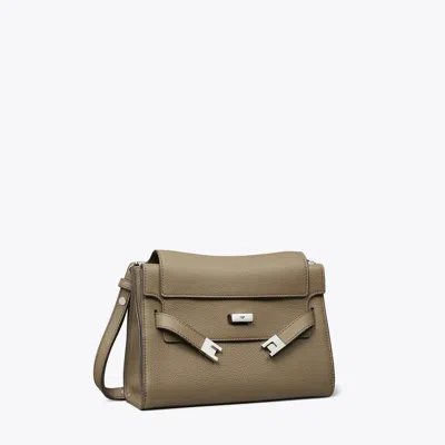 Tory Burch Lee Radziwill Pebble Leather Large Shoulder Bag In Brown