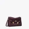 Tory Burch Lee Radziwill Pebbled Shoulder Bag In Burgundy
