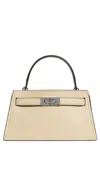 Tory Burch Lee Radziwill Pebbled Top Handle Petite Bag Praline In Praline