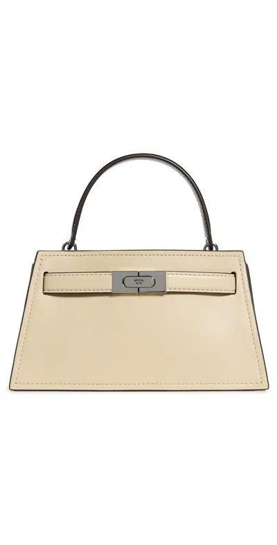 Tory Burch Lee Radziwill Pebbled Top Handle Petite Bag Praline